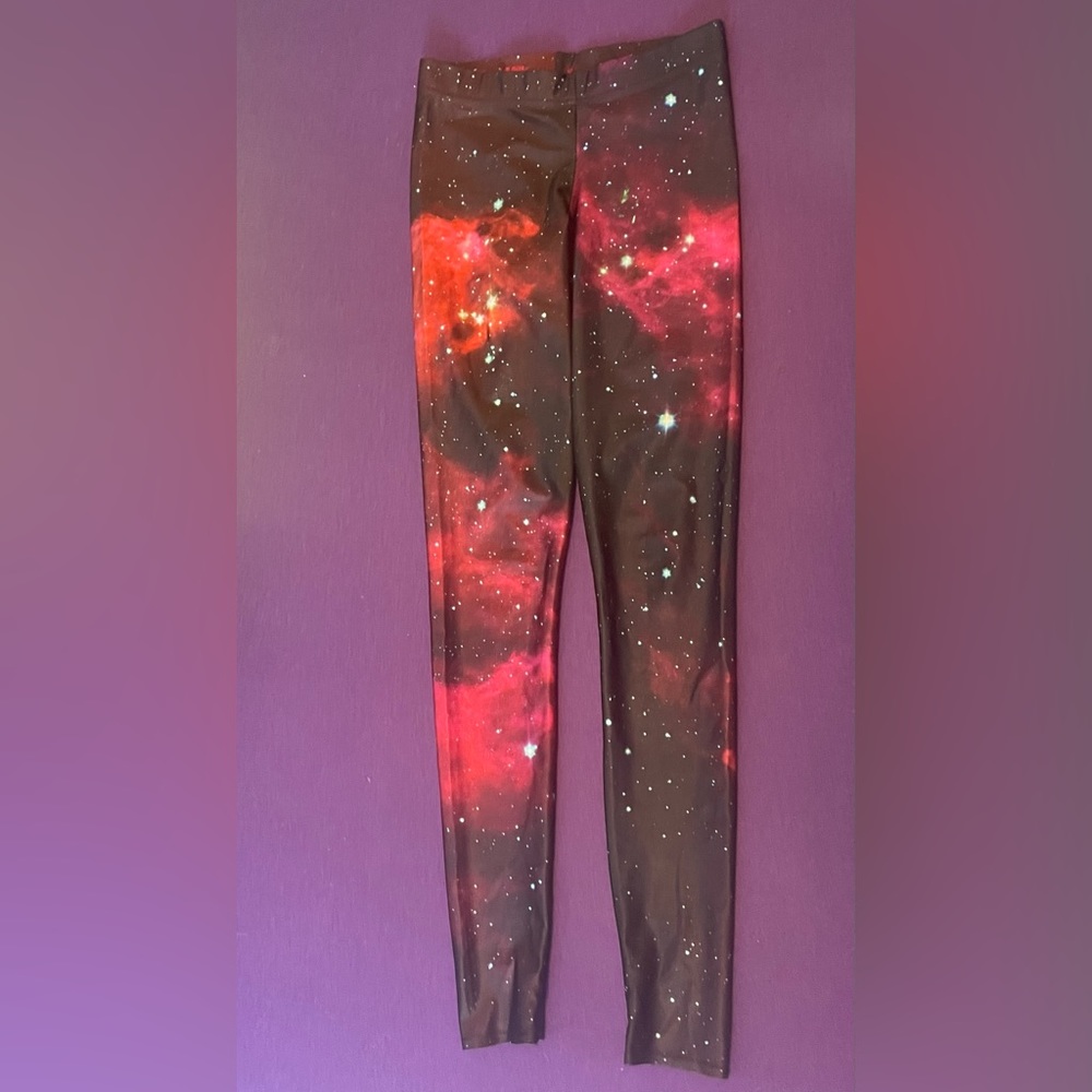 Blackmilk Red Galaxy Leggings
